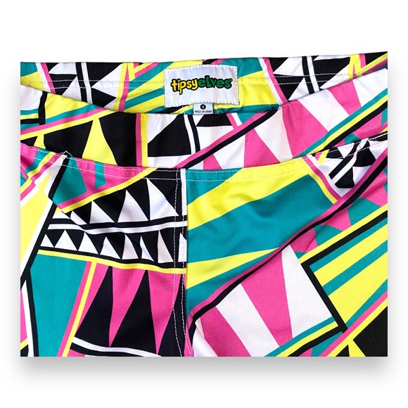 TIPSY ELVES 90’s Theme Athletic Workout Spandex Leggings Tights - Picture 3 of 5